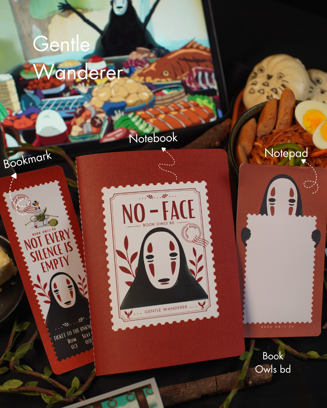 Gentle Wanderer No-Face Stationery Bundle