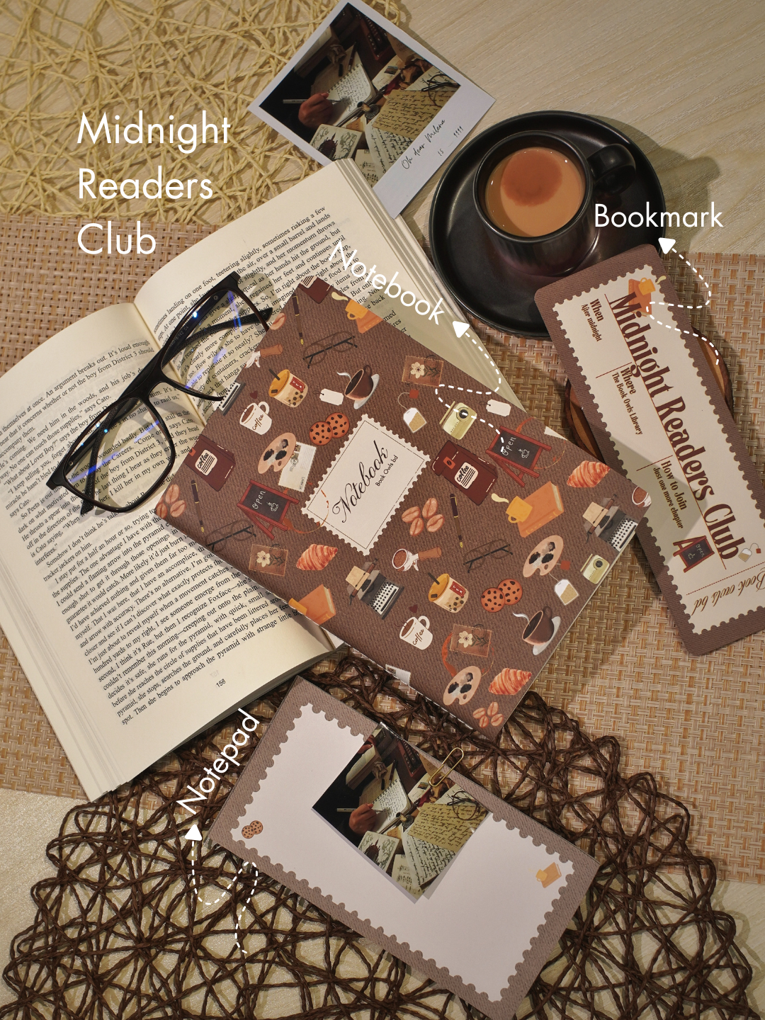 SNSN01 - Midnight Readers - Stitched notebook