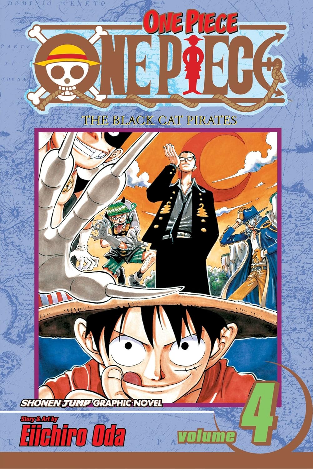 One Piece Volume 4 The Black Cat Pirates - Manga by Eiichiro Oda