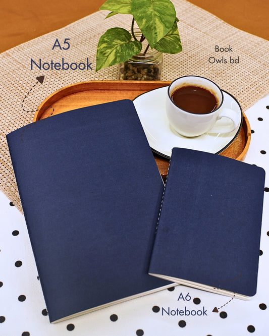 SNSN11 - A5 Vintage solid stitched notebook ( Navy Blue )