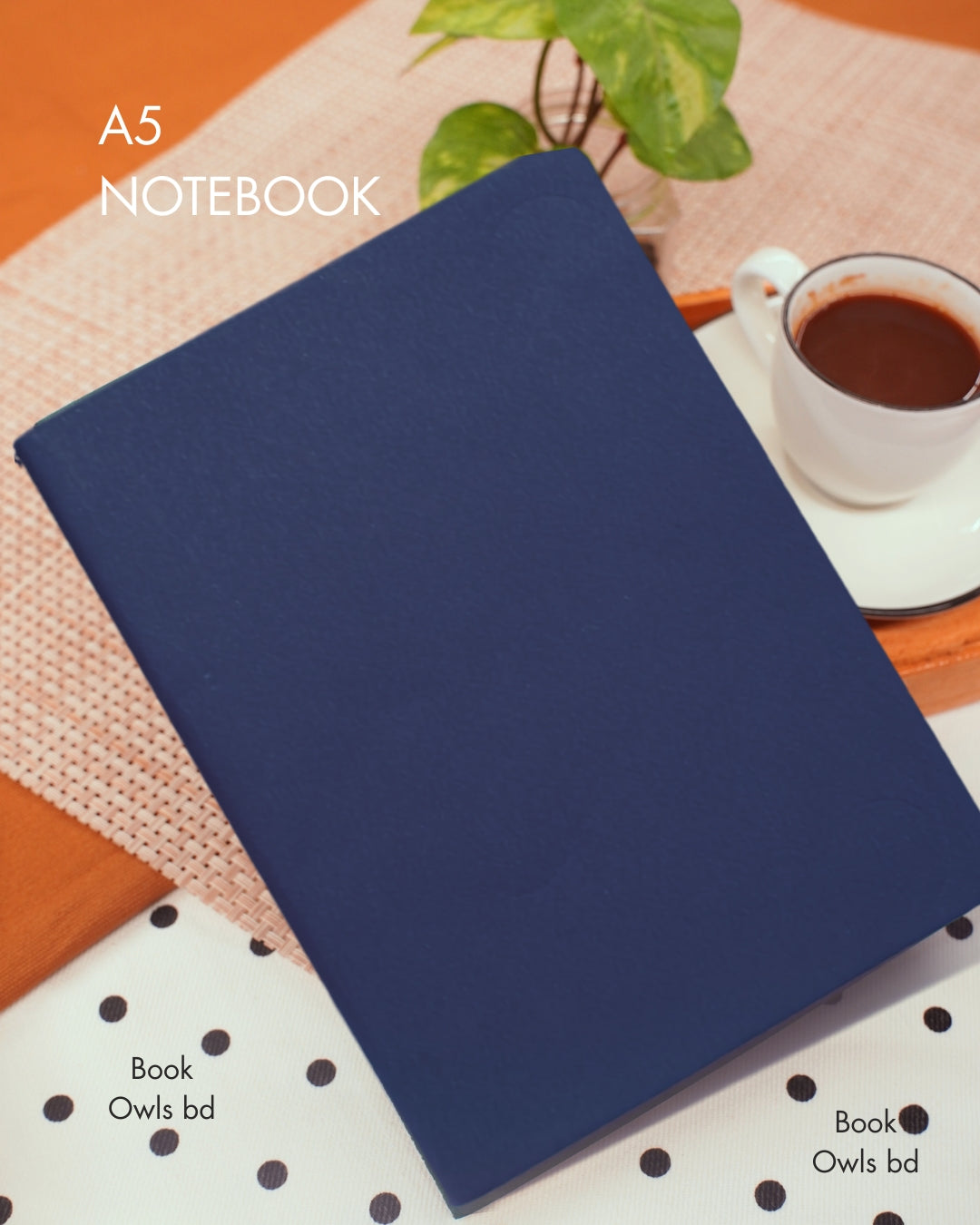 SNSN11 - A5 Vintage solid stitched notebook ( Navy Blue )