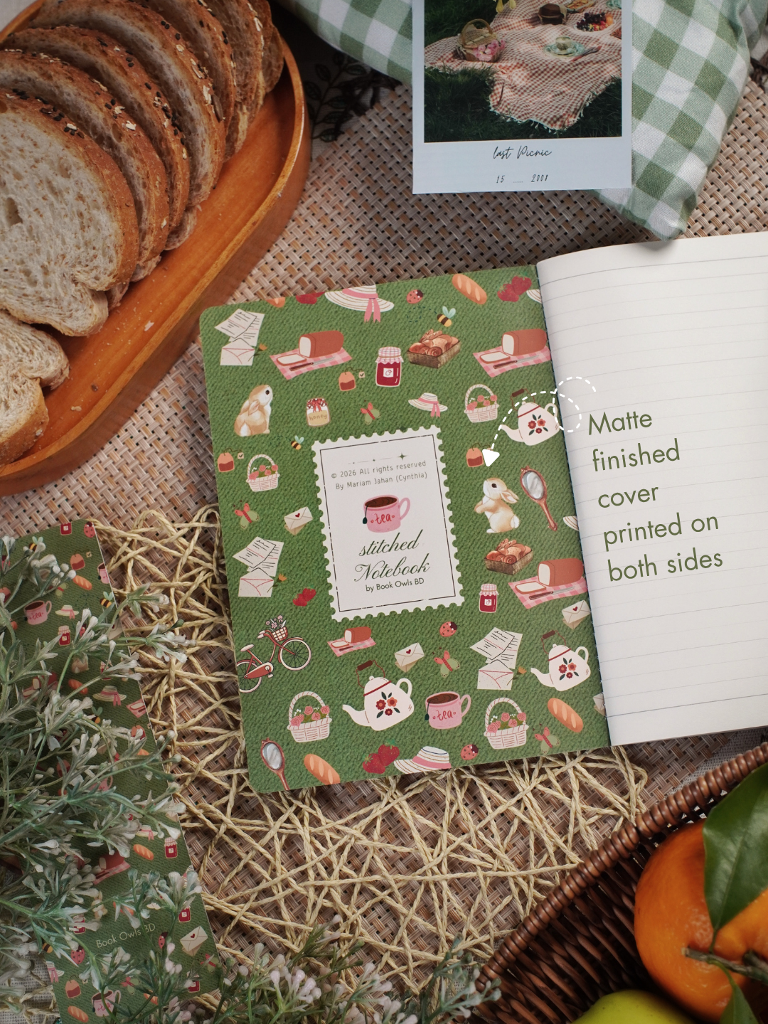 SNSN02 - Cozy Picnic - Stitched notebook