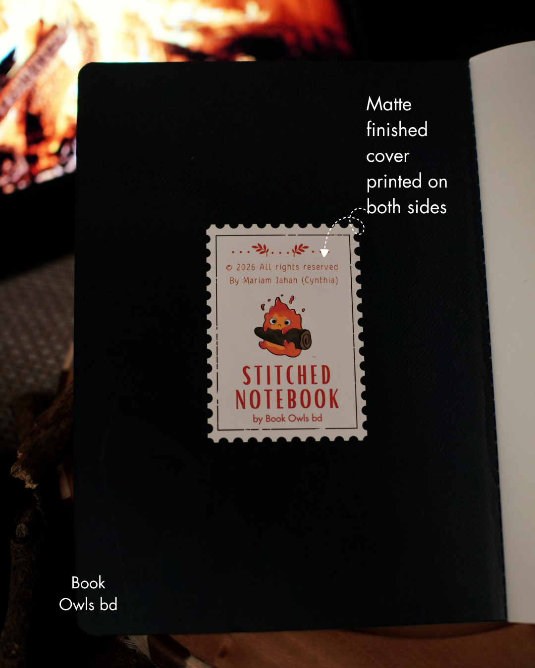 SNSN06 - Cozy Flame Calcifer - Stitched notebook