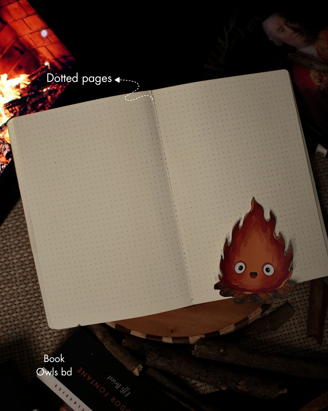 SNSN06 - Cozy Flame Calcifer - Stitched notebook
