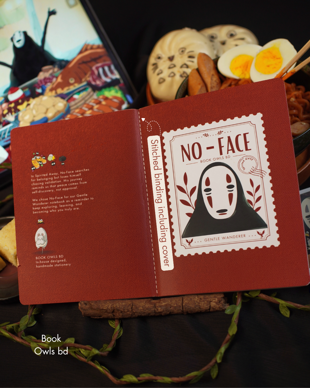 SNSN07 - Gentle Wanderer No-Face - Stitched notebook