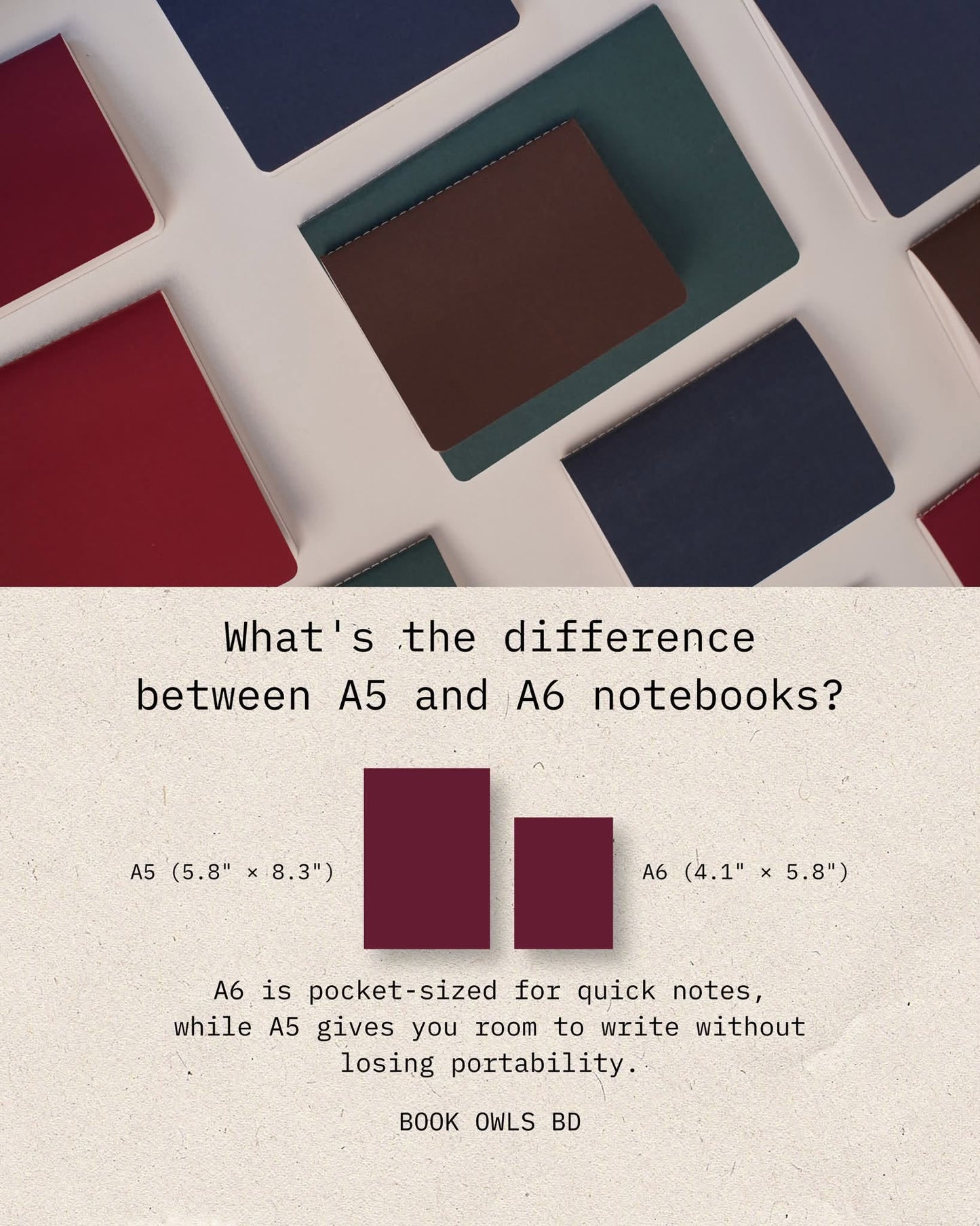 A5 Vintage Solid Notebook Bundle