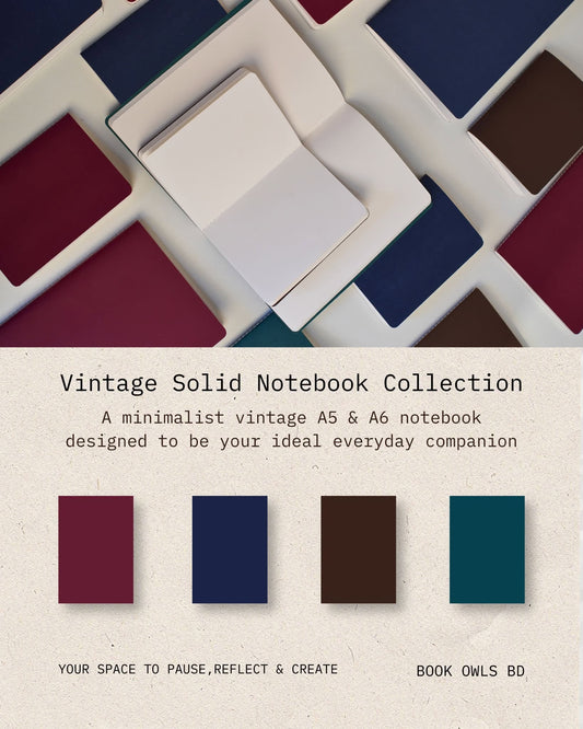 A5 Vintage Solid Notebook Bundle