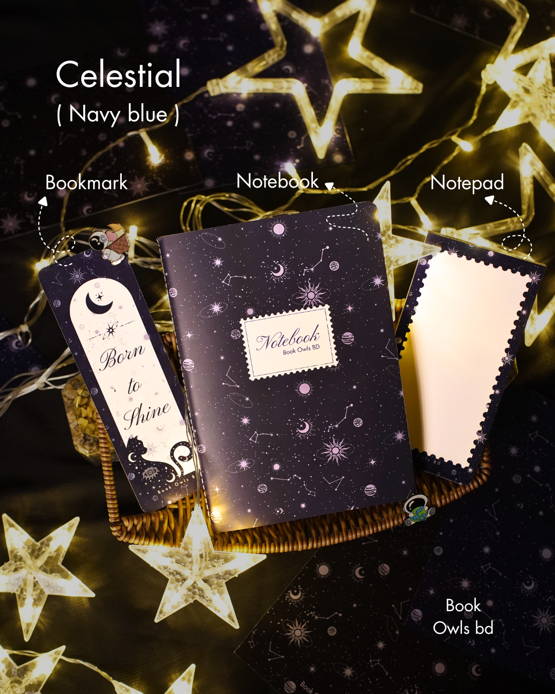 Celestial- Navy Blue Stationery Bundle