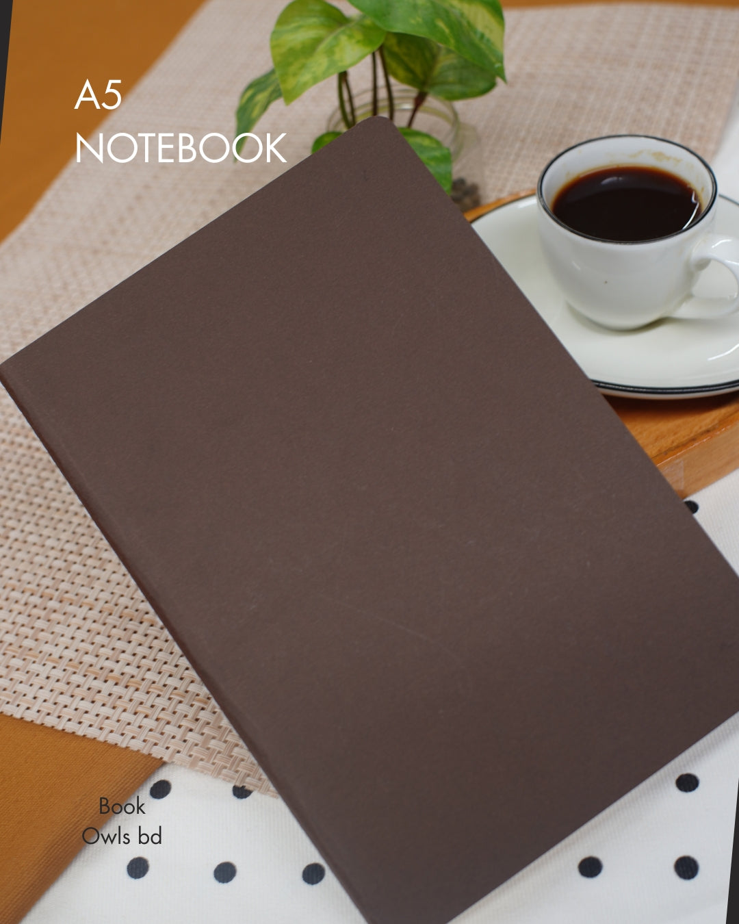SNSN12 - A5 Vintage solid stitched notebook ( Brown )