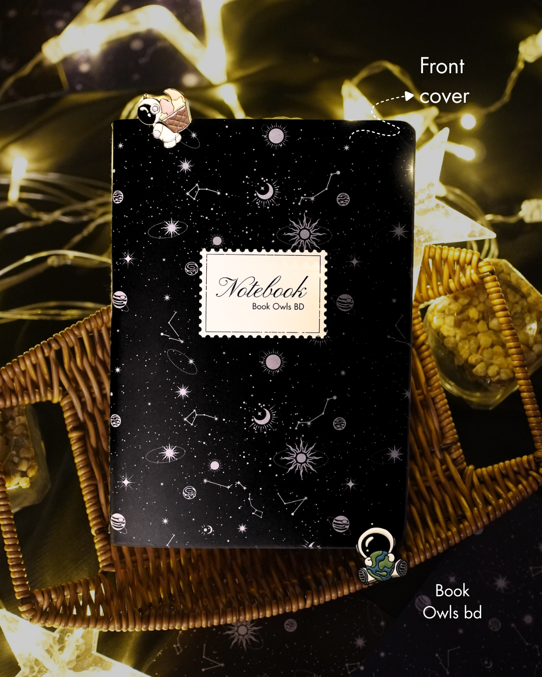SNSN08 - Celestial Stitched notebook ( Black )