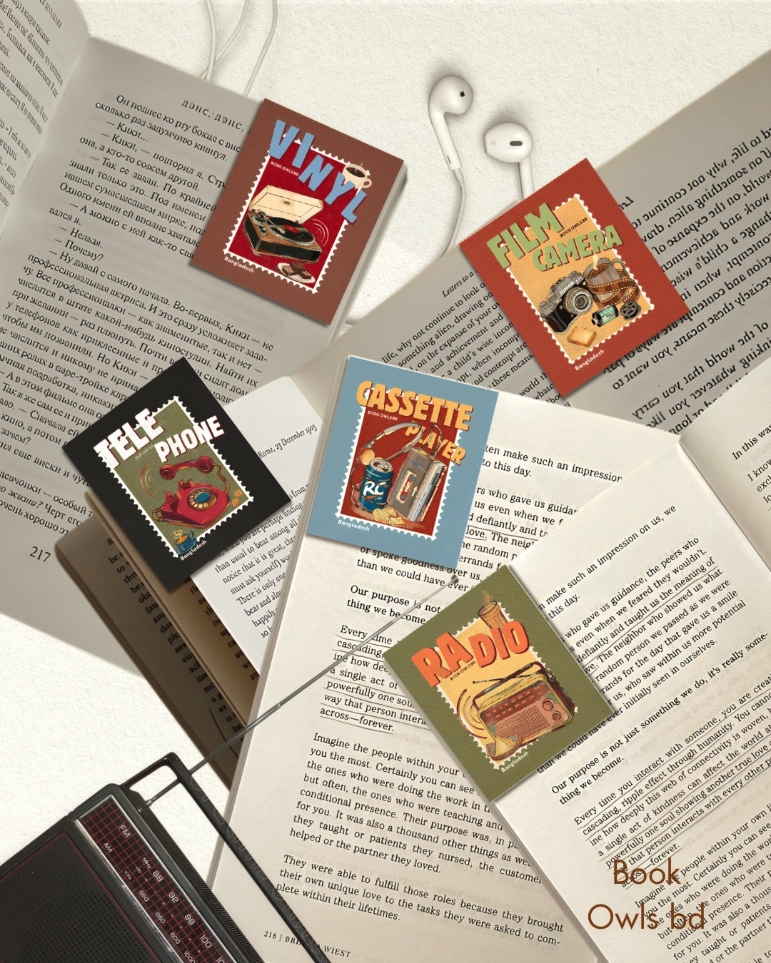 SNB28- Retro Bengali - Vinyl bookmark