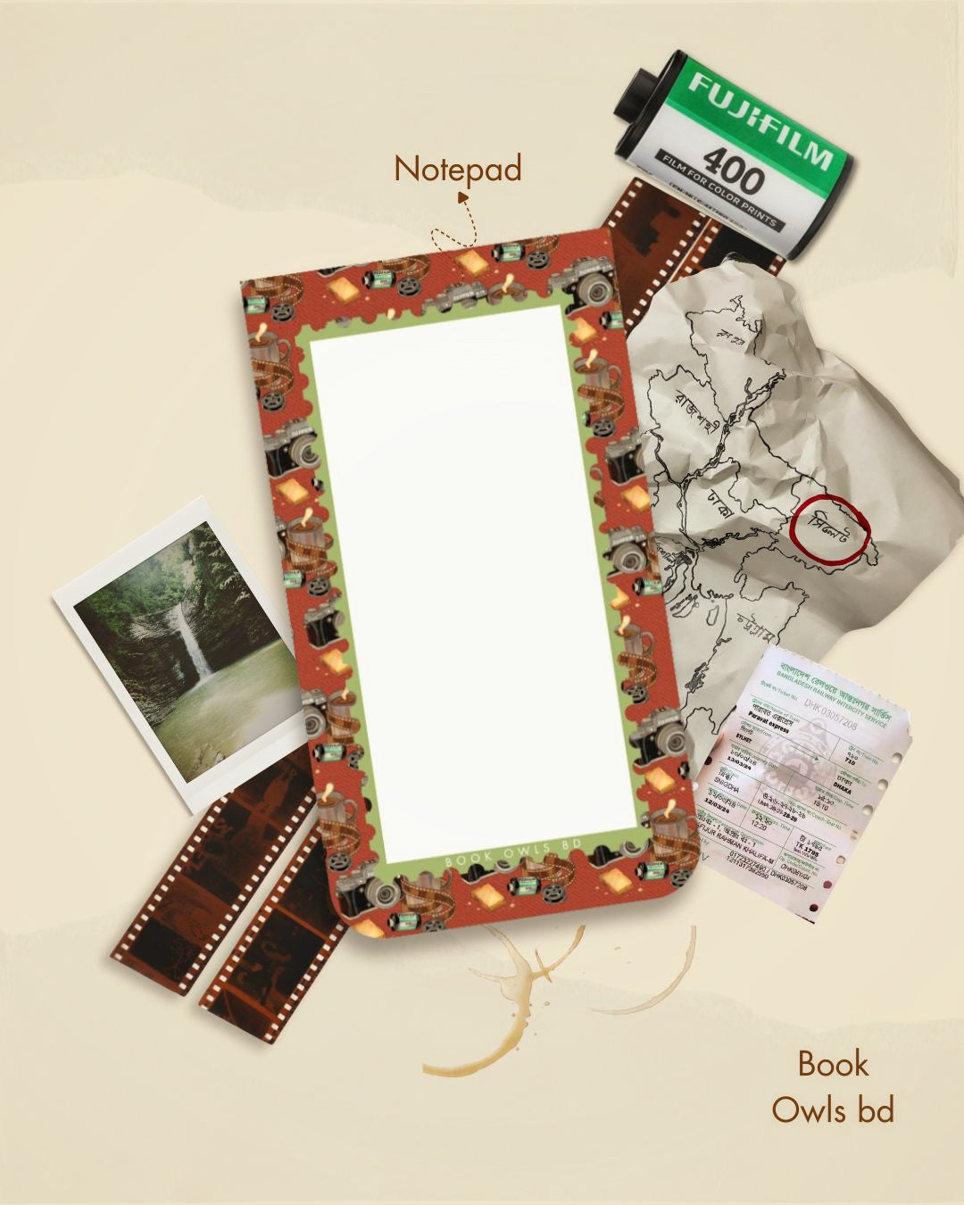 SNNP14- Retro Bengali - Film camera notepad