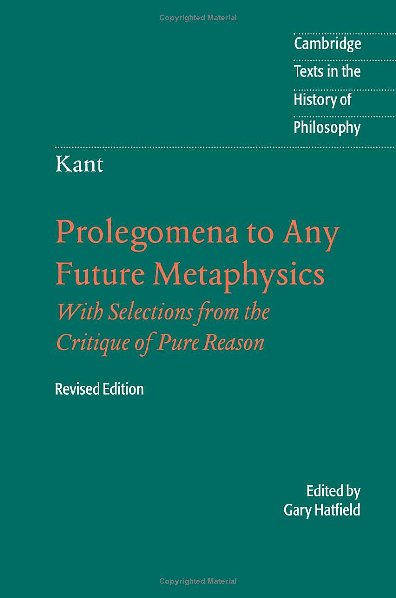 Prolegomena to Any Future Metaphysics Book by Immanuel Kant