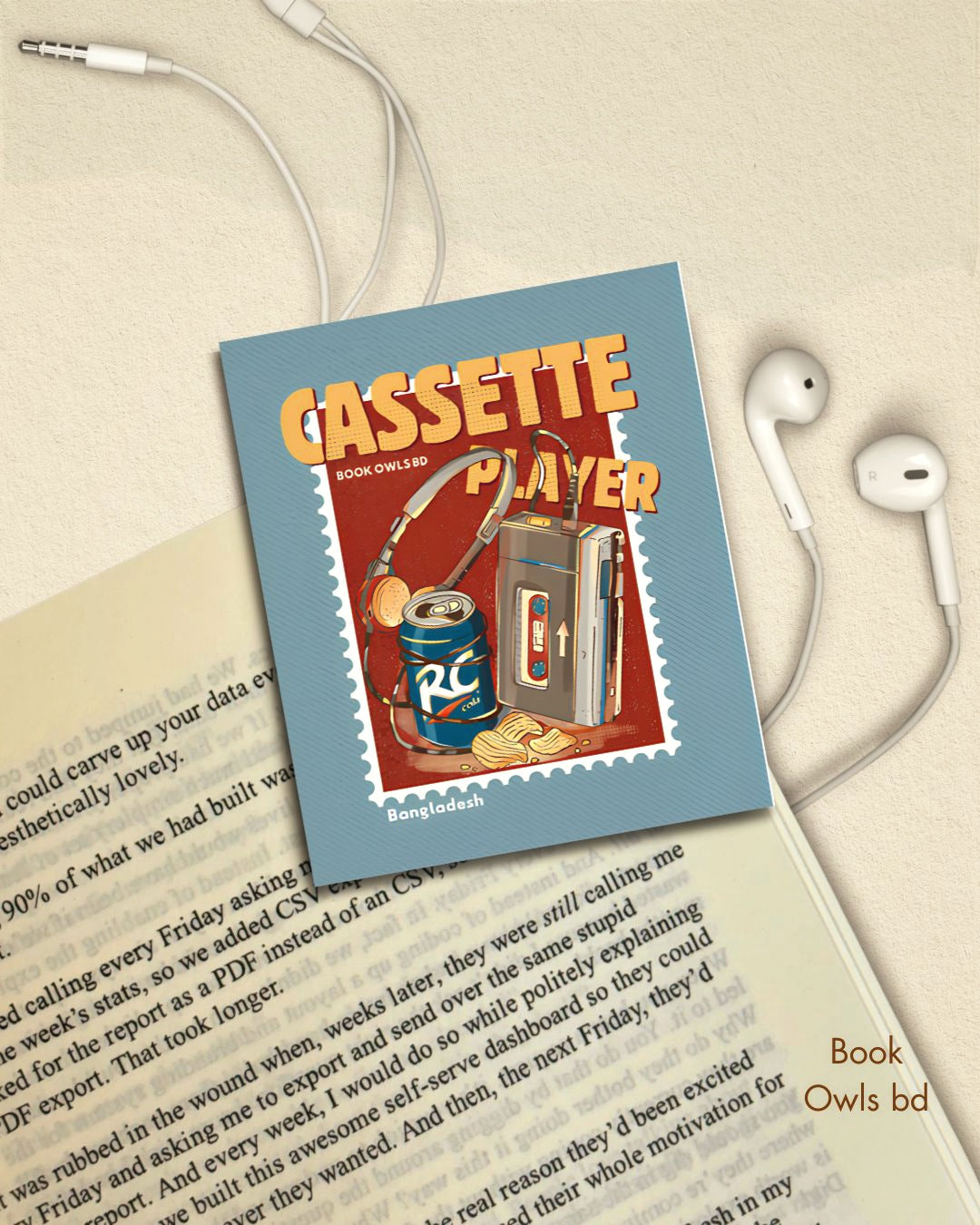 SNB29- Retro Bengali - cassette player bookmark
