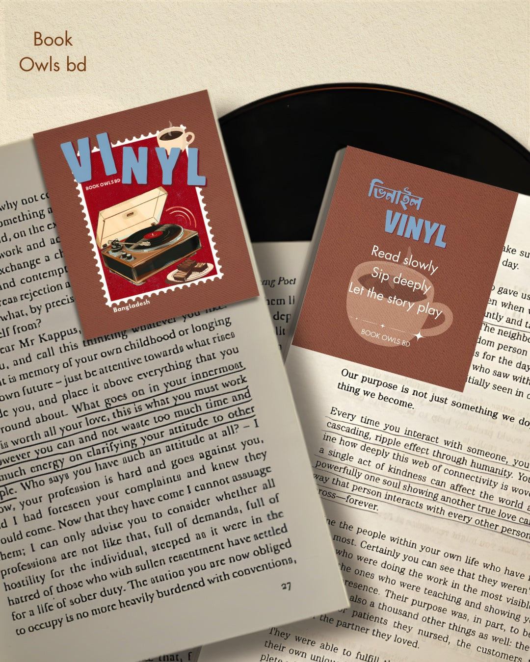 SNB28- Retro Bengali - Vinyl bookmark