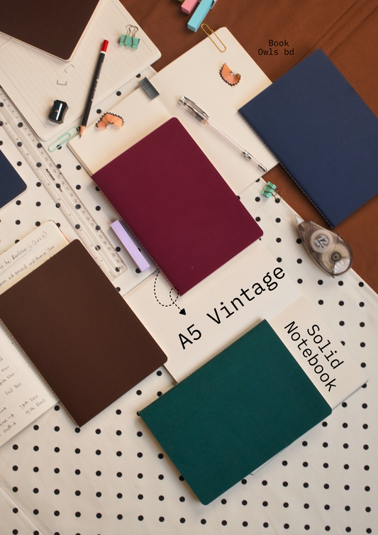 A5 Vintage Solid Notebook Bundle